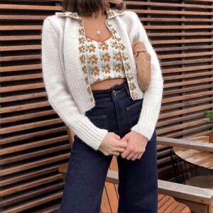 ZARA JACQUARD KNIT TOP